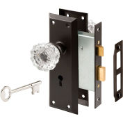 Prime-Line® Victorian Style Keyed Mortise Glass Knob Lock Set Classic Bronze Finish, E 2497