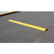 Ralentisseur jaune avec protection pour câbles et quincaillerie, 108 po L
