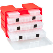 Plano 932001 StowAway® Drawer Rack System, (3) L (2) S Boxes, 16"L x 12"W x 10"H, Rouge/Clair, qté par paquet : 4
