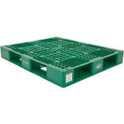 Stackable Plastic Pallet 47-3/8x39-1/2x6,6600 lb Floor & 2200 lb Fork Cap.Green