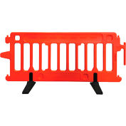 Plasticade 2004-O 6' All Plastic Crowd Control Barricade W/ Rubber Feet, Interlocking, Orange