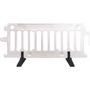 Plasticade 2004-W 6' All Plastic Crowd Control Barricade W/ Rubber Feet, Interlocking, White
