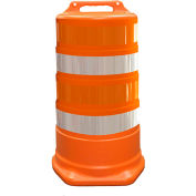 456-LD-T-40 Commandant Code de circulation, Orange, 23-1/2"W x 39-1/2"H, 4 Reflective Orange/White Stripes