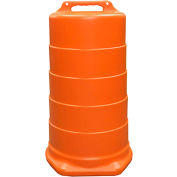 Plasticade 456-LD-T Commander Traffic Drum, Orange, 23-1/2"L x 39-1/2"H, LDPE