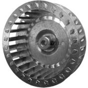 Single Inlet Blower Wheel, 5-1/4" Dia., CW, 3450 RPM, 1/2" Bore, 3-7/16"W, Galvanized