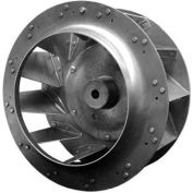 Backward Incline Centrifugal Wheel, Rated 3450 RPM, Riveted, Aluminum, 10" Dia., 4-13/16"W, Keyway