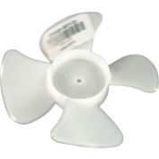 Small Plastic Push-On Fan Blade, 4" Dia., CW, 1/8" Bore, 3/4" Blade Depth, 4 Blade