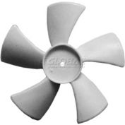 Small Plastic Push-On Fan Blade, 5" Dia.,CCW, 3/16"Bore, 3/4"Blade Depth,5 Blade