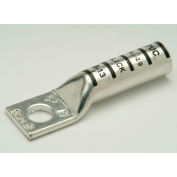 Penn-Union BBLU025S, Copper Compress. Lug, Long Barrel 1 Hole, 250kcmil, 1/2" Stud, Yellow - Pkg Qty 10