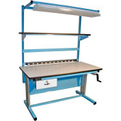 Global Industrial Bench-In-A-Box Ergonomic Workbench, ESD Laminate Top, 72"Wx30"D, Blue