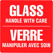 Verre Handle With Care Label - 4 "X 4" - bilingue d’expédition
