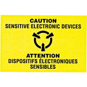 Attention les appareils électroniques sensibles Shipping Label - 3 "X 2" - bilingue