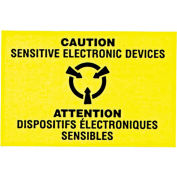 Attention les appareils électroniques sensibles Shipping Label - 3 "X 2" - bilingue