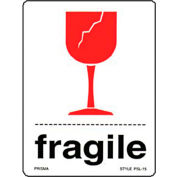 Étiquette d’expédition fragile - avec verre cassé - 3 "X 4" - bilingue