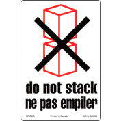 Étiquette de livraison bilingue « Ne pas empiler », 4 po x 6 po