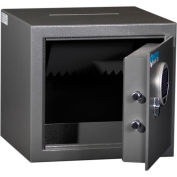 Protex Burglary Safe with a Drop Slot & Electronic Lock HD-34C 14-1/8" x 12-3/4" x 13" Gray