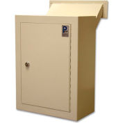 Protex Wall Drop Box with Adjustable Chute & Keyed Lock MDL-170 12" x 6" x 16" Beige