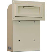 Protex Through-The-Door Depository Drop Box, Beige, 10"W x 4-1/4"D x 15"H