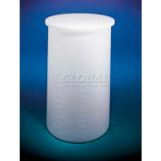 Saint Gobain HDPE Heavyweight, 15 gallons, réservoir cylindrique w/Cover, 13 "Dia. x 27 » H, 3/16 « mur, blanc