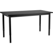 NPS Science Table - Phenolic Top - Adjustable Height - 24"W x 54"L x 22-1/4"-37-1/4"H - Black