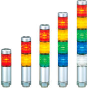 Patlite MPS-202-RY Continuous Light, 45mm, NPN & PNP Compatible, Red/Amber Light, Silver, AC/DC24V