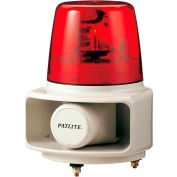 Patlite RT-120E-R+FC015 Smart Alert Plus Rotating Beacon & Horn W/32 Sounds, Red Light, AC120V