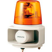 Patlite RT-120E-Y+FC015 Smart Alert Plus Rotating Beacon & Horn W/32 Sounds, Amber Light, AC120V