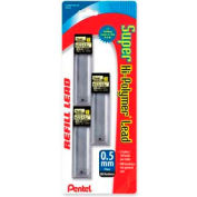 Pentel® Super Hi-Polymer Lead Refill, HB Leads, Fine, 0.5mm, 30/Tube, 3 Tubes/Pack