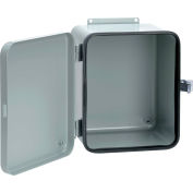 Hoffman A12108DL, J Box, Hinged Cover, Contoured, Type 12, 12.00X10.00X8.00, Steel/Gray