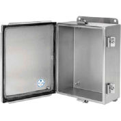 Hoffman A1614CHEMCSS, J Box, Cont. Hinge W/ Clamps, EMC, Type 4X, 16.00x14.00x6.00in, SS Type 304