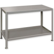 Global Industrial™ Stationary Machine Table W/ 2 Shelves, 60"W x 24"D x 32-1/2"H, Gray