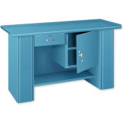 Global Industrial™ Drop Front Top Workbench W / Tiroir et armoire, 60 « L x 22 « D, Bleu