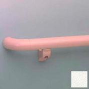Round Handrail, 1-1/2" Grip, Aluminum Retainer, 12' Long, White Sand