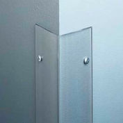 Polycarbonate Surface Mounted 90° Corner Guard, 3/4" Wing, 8'H., Clear, Un-Drilled