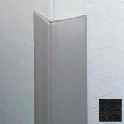 Flexible Vinyl Corner Guard, 2-1/2" Wings, 3/16" Radius, 4'H, Black, Heavy Duty Flexible Vinyl