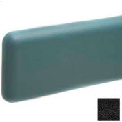 Wall Guard W/Rounded Top & Bottom Edges, W/Rec. Plastic Clip Retainer System, 6"H x 12'L, Black