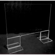 Freestanding Protective Shield, 30"W x 30"H Clear Virgin Acrylic - PATH-552