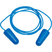Bouchons d'oreilles jetables détectables par un détecteur de métal Pyramex®, avec cordon, 32 dB, DPD1001, 100 paires/boîte