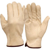 Gants de conducteur en cuir de porc avec pouce Keystone, taille petite, qté par paquet : 12