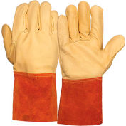 Grain + Split Cowhide Leather Welding Glove, Size Large