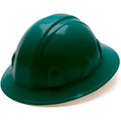 Green Full Brim Style 4 Point Ratchet Suspension Hard Hat - Pkg Qty 12