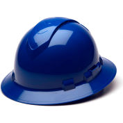 Ridgeline Vented Full Brim Hard Hat, Blue Pattern, 4-Point Ratchet Suspension - Pkg Qty 12