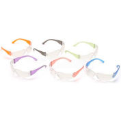 Intruder™ Safety Glasses Multi-Pack Clear Lens, Assorted Temple Colors, 12 Pairs/Dozen