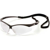 Pmxtreme™ Lunettes de sécurité Clear Lens , Black Frame & Cord, qté par paquet : 12