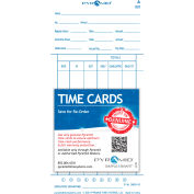 Carte de temps Pyramid Time Systems™ pour horloge à totalisation automatique modèle 3800, paquet de 100
