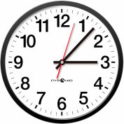Pyramide 14 » Horloge murale analogique avec cadre de lunette étroite noire