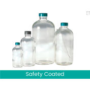 Qorpak® 4oz Safety Coated Clear Boston Round Bottle with 22-400 neck finish, bottle only, 160PK