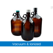 Qorpak® 128oz Amber Jug w/38-400 Green Thermoset F217 & PTFE Cap, Vacuum, 6PK