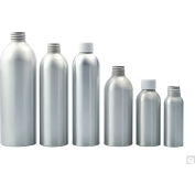 Qorpak® 8oz Brushed Aluminum Bullet Bottle with 24-410 F217 Lined Screw Cap, 20PK
