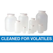 Qorpak® 2000ml Natural HDPE Wide Mouth Round Bottle with 89-400 White PP Cap, 6/Pack